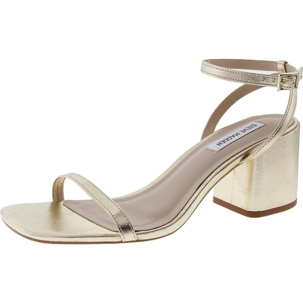 Steve Madden Audrina Women's Heeled Sandal, Gold Leather, Size 9